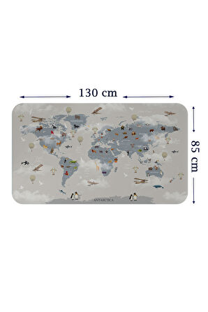 Eğitici Dünya Haritası Dünya Atlası Çocuk ve Bebek Odası Duvar Sticker-85x130-3826