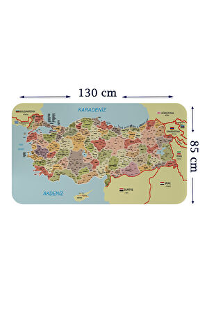Eğitici ve Öğretici Detaylı Komşulu Türkiye Haritası Duvar Sticker-85x130-3846 | Dekoratif Sticker Duvar Süsü
