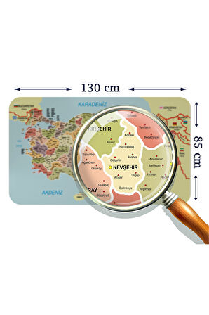 Eğitici ve Öğretici Detaylı Komşulu Türkiye Haritası Duvar Sticker-85x130-3846 | Dekoratif Sticker Duvar Süsü