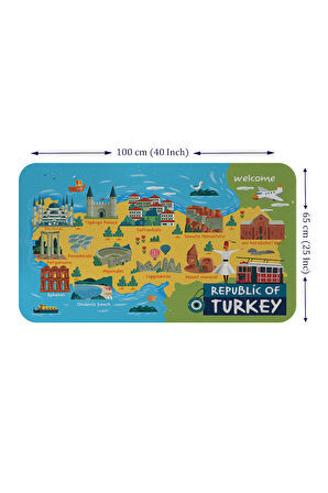 Eğitici ve Öğretici Cocuk Odası Türkiye Haritası Duvar Sticker-60x105-3871 | Dekoratif Sticker Duvar Süsü Oxy