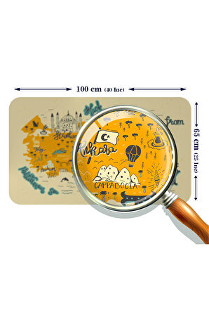 Eğitici ve Öğretici Cocuk Odası Türkiye Haritası Duvar Sticker-60x105-3871 | Dekoratif Sticker Duvar Süsü Oxy