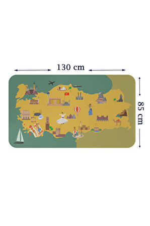 Eğitici ve Öğretici Cocuk Odası Türkiye Haritası Duvar Sticker-85x130-3873 | Dekoratif Sticker Duvar Süsü Oxy
