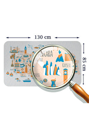 Eğitici ve Öğretici Cocuk Odası Türkiye Haritası Duvar Sticker-85x130-3875 | Dekoratif Sticker Duvar Süsü Oxy