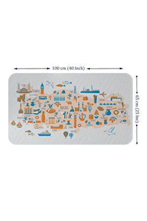 Eğitici ve Öğretici Cocuk Odası Türkiye Haritası Duvar Sticker-60x105-3875 | Dekoratif Sticker Duvar Süsü Oxy