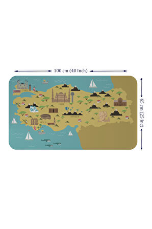 Eğitici ve Öğretici Cocuk Odası Türkiye Haritası Duvar Sticker-60x105-3877 | Dekoratif Sticker Duvar Süsü Oxy