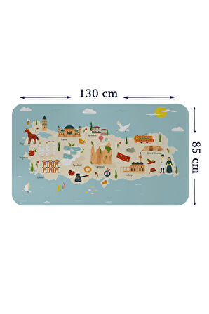 Eğitici ve Öğretici Cocuk Odası Türkiye Haritası Duvar Sticker-85x130-3879 | Dekoratif Sticker Duvar Süsü Oxy