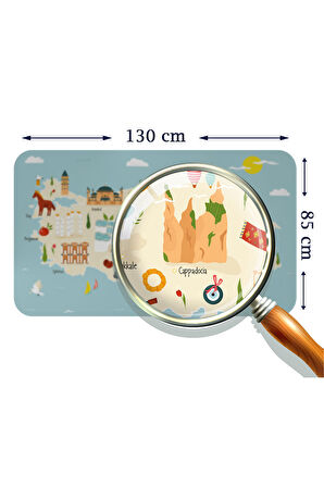 Eğitici ve Öğretici Cocuk Odası Türkiye Haritası Duvar Sticker-85x130-3879 | Dekoratif Sticker Duvar Süsü Oxy