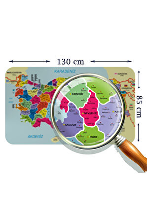 Eğitici ve Öğretici Dünya ve Türkiye Haritası Çocuk Odası Duvar Sticker-85x130-3882