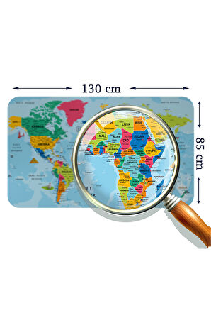 Eğitici ve Öğretici Dünya ve Türkiye Haritası Çocuk Odası Duvar Sticker-85x130-3882