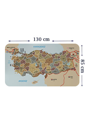 Eğitici ve Öğretici Dünya ve Türkiye Haritası Çocuk Odası Duvar Sticker-85x130-3883