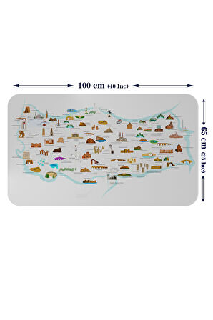 Eğitici - Öğretici Dünya ve Türkiye Haritası Çocuk Odası Duvar Sticker-60x105-3884