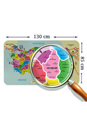 Eğitici - Öğretici Dünya ve Türkiye Haritası Çocuk Odası Duvar Sticker-85x130-3885