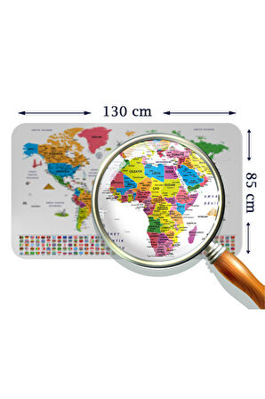 Eğitici - Öğretici Dünya ve Türkiye Haritası Çocuk Odası Duvar Sticker-85x130-3885