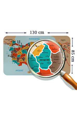 Eğitici - Öğretici Dünya ve Türkiye Haritası Çocuk Odası Duvar Sticker-85x130-3886