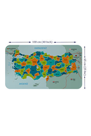 Eğitici Öğretici Dünya ve Türkiye Haritası Çocuk Odası Duvar Sticker-60x105-3887