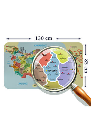 Eğitici - Öğretici Dünya ve Türkiye Haritası Çocuk Odası Duvar Sticker-85x130-3888