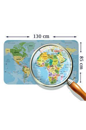 Eğitici - Öğretici Dünya ve Türkiye Haritası Çocuk Odası Duvar Sticker-85x130-3888