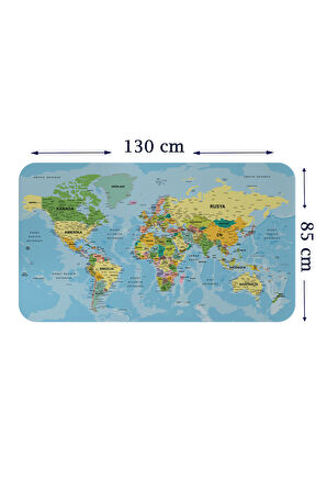 Eğitici - Öğretici Dünya ve Türkiye Haritası Çocuk Odası Duvar Sticker-85x130-3888