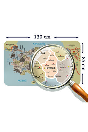 Eğitici - Öğretici Dünya ve Türkiye Haritası Çocuk Odası Duvar Sticker-85x130-3889