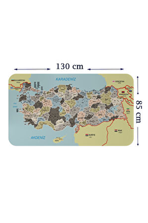 Eğitici - Öğretici Dünya ve Türkiye Haritası Çocuk Odası Duvar Sticker-85x130-3889