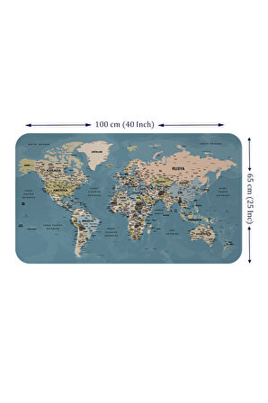 Eğitici - Öğretici Dünya ve Türkiye Haritası Çocuk Odası Duvar Sticker-60x105-3889