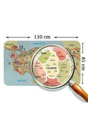 Eğitici - Öğretici Dünya ve Türkiye Haritası Çocuk Odası Duvar Sticker-85x130-3890