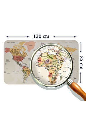 Eğitici - Öğretici Dünya ve Türkiye Haritası Çocuk Odası Duvar Sticker-85x130-3890