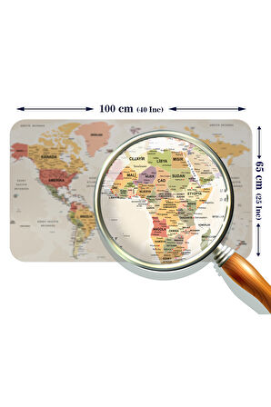 Eğitici - Öğretici Dünya ve Türkiye Haritası Çocuk Odası Duvar Sticker-60x105-3890