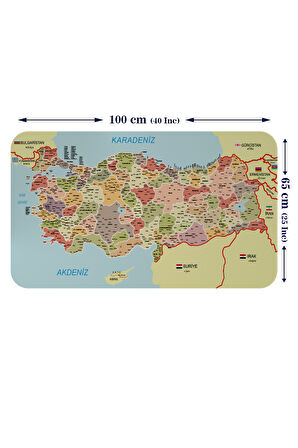 Eğitici - Öğretici Dünya ve Türkiye Haritası Çocuk Odası Duvar Sticker-60x105-3890