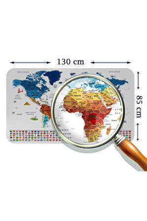 Eğitici - Öğretici Dünya ve Türkiye Haritası Çocuk Odası Duvar Sticker-85x130-3891