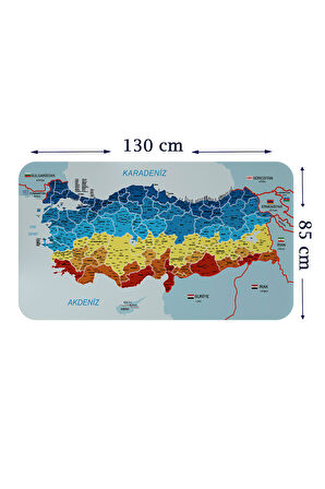 Eğitici - Öğretici Dünya ve Türkiye Haritası Çocuk Odası Duvar Sticker-85x130-3891