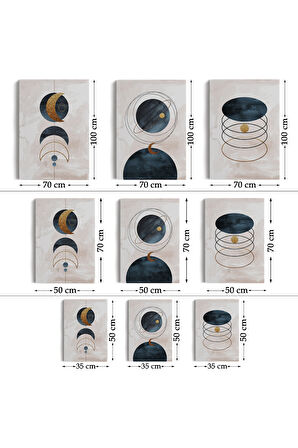 Duvar Tablo Seti 3 Parça Suluboya Soyut Sanat Takımu Dekoratif Tablo-AB-2