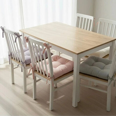 4 Adet Bağcıklı sandalye minderi 