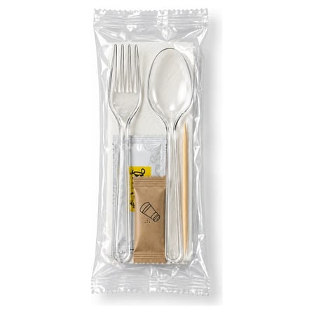 Restoran Servis Seti – Plastik Çatal Kaşık Kürdan Tuz Peçete Islak Mendil