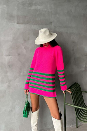 Palgen Çizgili Oversize Kazak 1195-09
