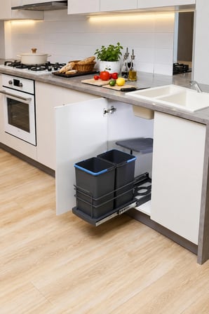 Pyramith Antrasit 12+12 Litre Teleskopik Raylı Çöp Kovası (P-9153)