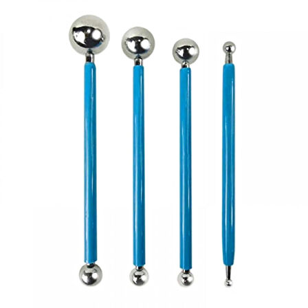 Top Uçlu Metal Çiçek Modelleme Çubuğu 4’lü Marzipan