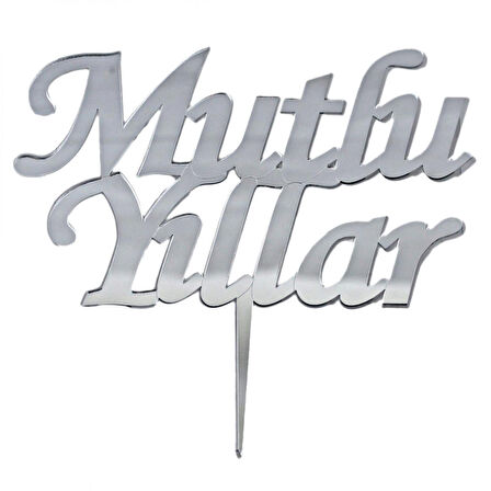 Pasta Üstü Yazısı Mutlu Yıllar - Gümüş