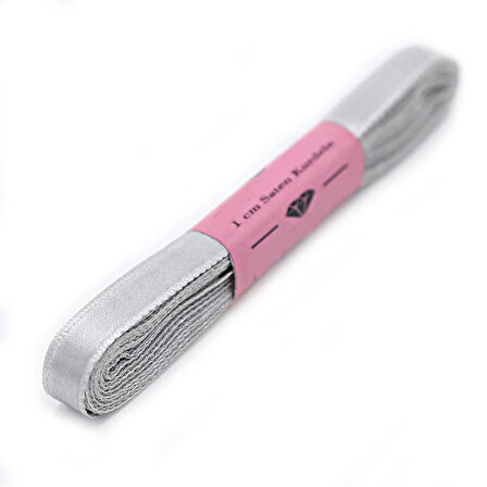 Saten Kurdele 10 mt -  Gri