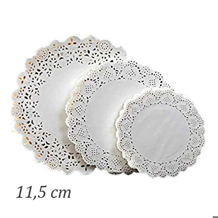 Dantelli Kağıt Doyley Bardak Altı 11,5 cm - 50'li