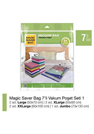 Magic Saver Bag 7'li Vakumlu Poşet Seti 1