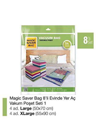 Magic Saver Bag 8'li Vakumlu Poşet Set-1