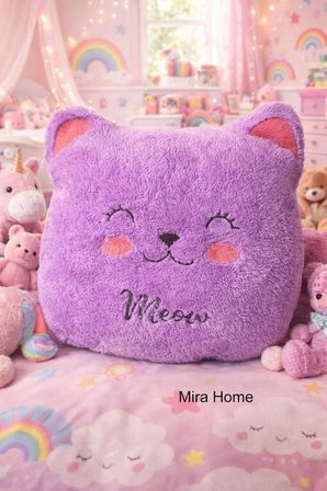 Meav Kedi Figürlü Dekoratif Çocuk Odası Yastığı