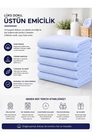 6 lı Otel El Yüz Havlusu Pamuklu Beyaz 50x85 Cm Newcotton