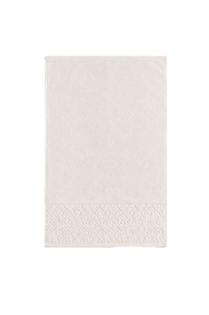 El Yüz Havlusu 50x90 cm %100 Pamuk Kısmi Kadife  Quadro Krem