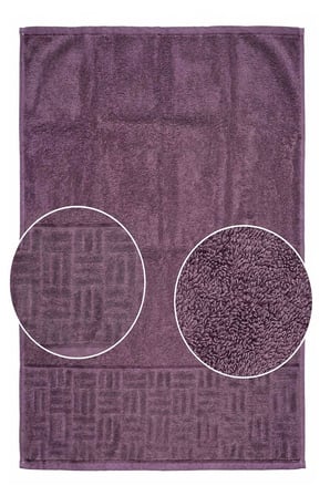 El Yüz Havlusu 50x90 Cm %100 Pamuk Kısmi Kadife Vento Mürdüm