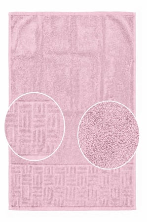 El Yüz Havlusu 50x90 Cm %100 Pamuk Kısmi Kadife Vento Pembe