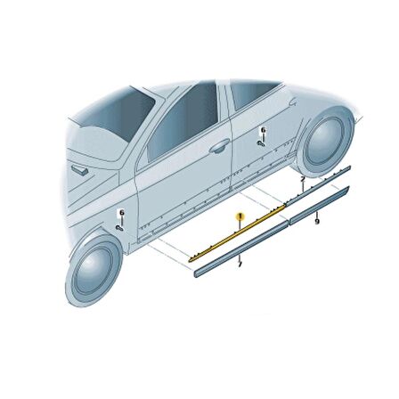 GKL Sol Ön Kapı Çıtası Krom VW Passat B6 2006-2011 3C0853515C