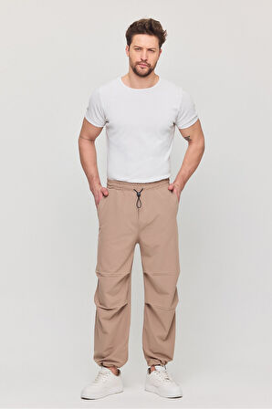 Paraşüt Kumaş Cepli Paçası Ayarlanabilir Baggy Pantolon