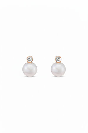 Pırlantalı İnci Küpe